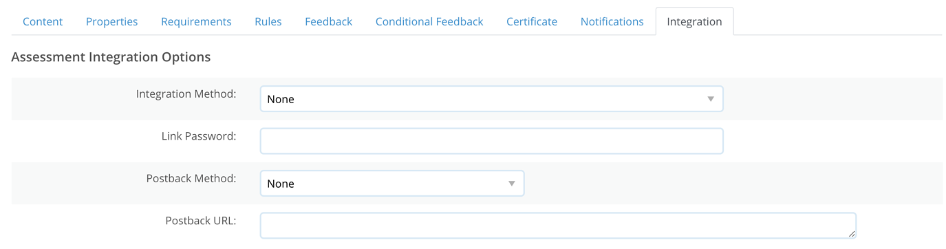 Screen image Assessment Integration Tab